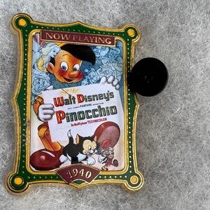 Disney Pinocchio Poster Pin - Green & Gold
